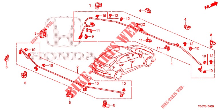 SENSOR ESTACIONAMENTO  para Honda CIVIC TYPE R 5 portas 6 velocidades manuais 2017
