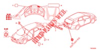 EMBLEMAS/ETIQUETAS CUIDADO  para Honda CIVIC TOURER DIESEL 1.6 COMFORT 5 portas 6 velocidades manuais 2014