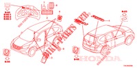 EMBLEMAS/ETIQUETAS CUIDADO  para Honda CR-V 2.0 COMFORT 5 portas 6 velocidades manuais 2013