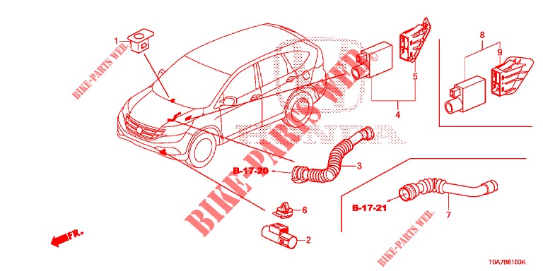 AR CONDICIONADO (SENSEUR/CLIMATISEUR D'AIR AUTOMATIQUE) para Honda CR-V 2.0 ELEGANCE L 5 portas automática de 5 velocidades 2013