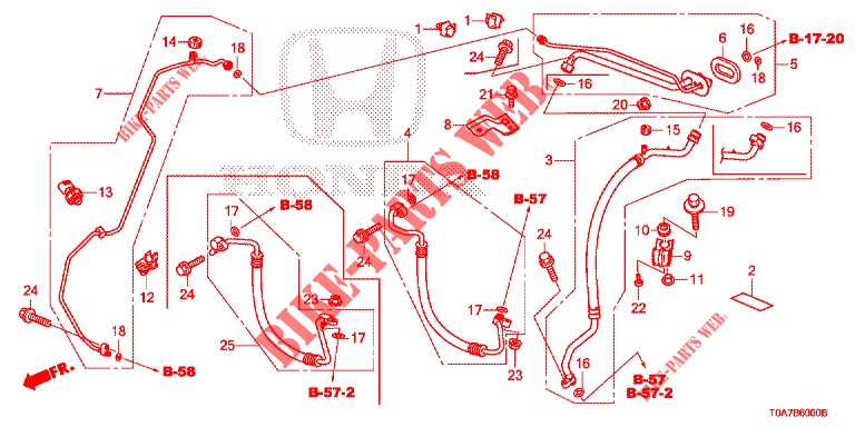 AR CONDICIONADO (FLEXIBLES/TUYAUX) (2.0L/2.4L) (LH) para Honda CR-V 2.0 EXCLUSIVE NAVI 5 portas 6 velocidades manuais 2014