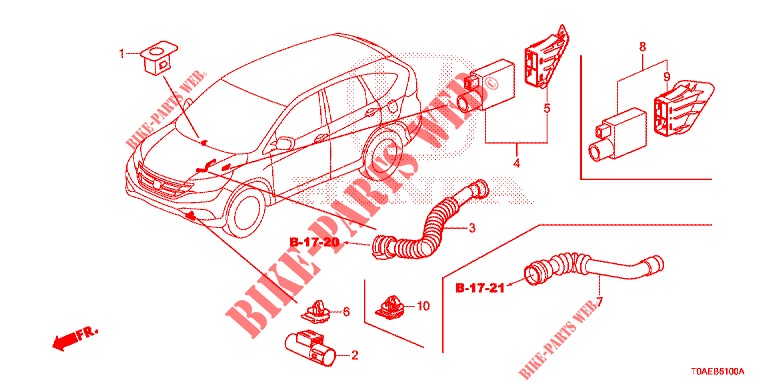 AR CONDICIONADO (SENSEUR/CLIMATISEUR D'AIR AUTOMATIQUE) para Honda CR-V 2.0 ELEGANCE 5 portas automática de 5 velocidades 2015