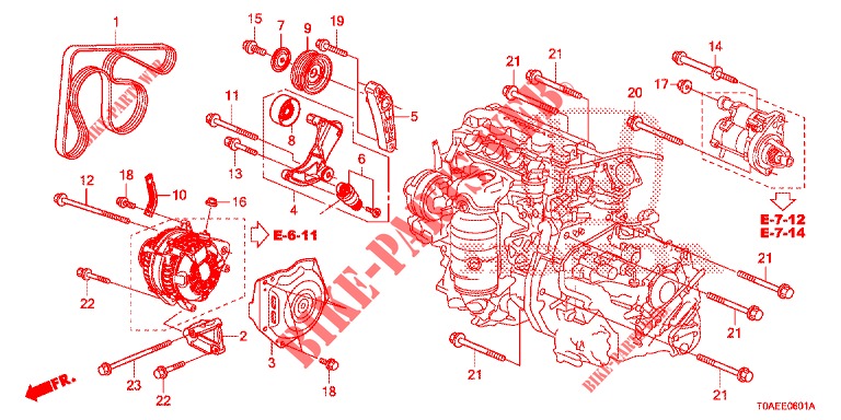 AUTO TENSOR (2.0L) para Honda CR-V 2.0 ELEGANCE 5 portas automática de 5 velocidades 2015