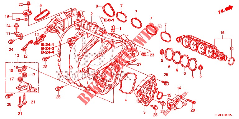 COLECTOR ADMISSAO (2.0L) para Honda CR-V 2.0 ELEGANCE 5 portas automática de 5 velocidades 2015
