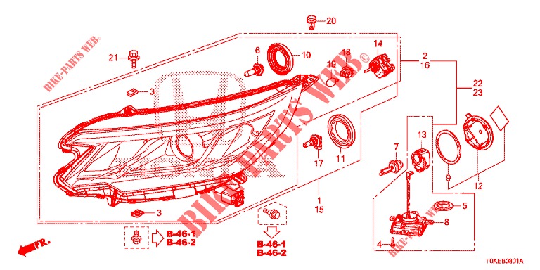 FAROL (2) para Honda CR-V 2.0 ELEGANCE 5 portas automática de 5 velocidades 2015