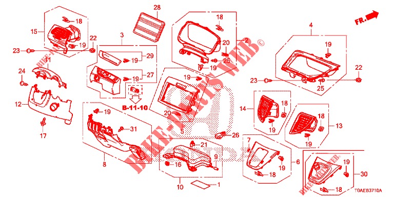GUARNICAO INSTRUMENTOS (COTE DE CONDUCTEUR) (LH) para Honda CR-V 2.0 ELEGANCE 5 portas automática de 5 velocidades 2015