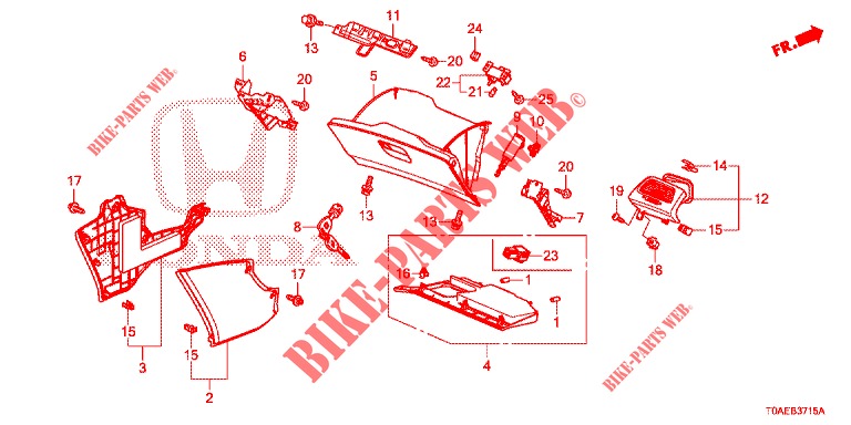 GUARNICAO INSTRUMENTOS (COTE DE PASSAGER) (LH) para Honda CR-V 2.0 ELEGANCE 5 portas automática de 5 velocidades 2015