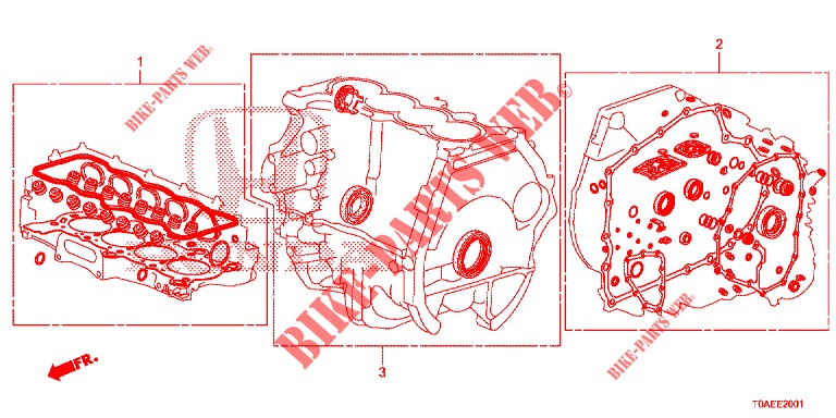 KIT JUNTAS/ CONJ. CAIXA VELOCIDADES (2.0L) para Honda CR-V 2.0 ELEGANCE 5 portas automática de 5 velocidades 2015