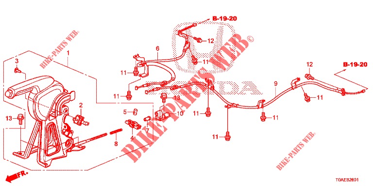 TRAVAO ESTACIONAMENTO (LH) (2) para Honda CR-V 2.0 ELEGANCE 5 portas automática de 5 velocidades 2015