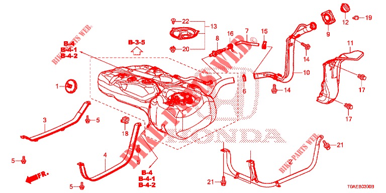 TUBO DO ENCHEDOR DE COMBUSTIVEL  para Honda CR-V 2.0 ELEGANCE 5 portas automática de 5 velocidades 2015