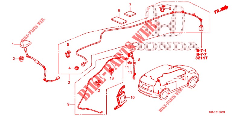 ANTENA/ALTIFALANTE  para Honda CR-V 2.0 EXCLUSIVE NAVI 5 portas automática de 5 velocidades 2015