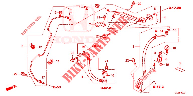 AR CONDICIONADO (FLEXIBLES/TUYAUX) (LH) (2) para Honda CR-V 2.0 EXCLUSIVE NAVI 5 portas automática de 5 velocidades 2015