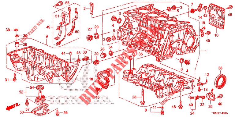 BLOCO CILINDROS/CARTER OLEO (2.0L) para Honda CR-V 2.0 EXCLUSIVE NAVI 5 portas automática de 5 velocidades 2015