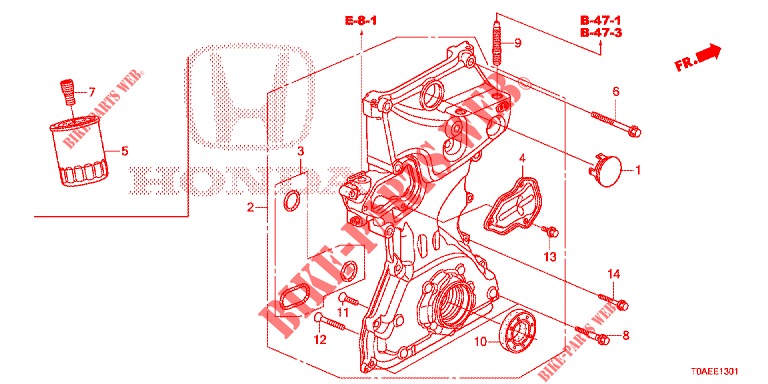 BOMBA OLEO (2.0L) para Honda CR-V 2.0 EXCLUSIVE NAVI 5 portas automática de 5 velocidades 2015
