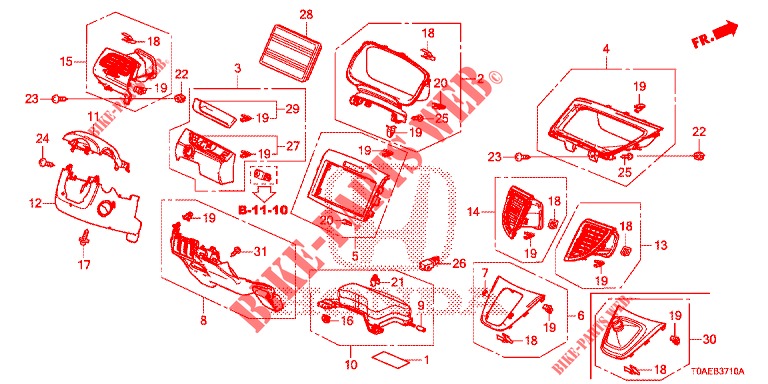 GUARNICAO INSTRUMENTOS (COTE DE CONDUCTEUR) (LH) para Honda CR-V 2.0 EXCLUSIVE NAVI 5 portas automática de 5 velocidades 2015