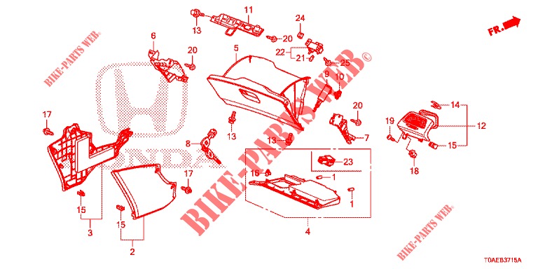 GUARNICAO INSTRUMENTOS (COTE DE PASSAGER) (LH) para Honda CR-V 2.0 EXCLUSIVE NAVI 5 portas automática de 5 velocidades 2015