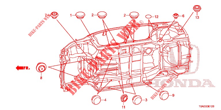OLHAL (INFERIEUR) para Honda CR-V 2.0 EXCLUSIVE NAVI 5 portas automática de 5 velocidades 2015