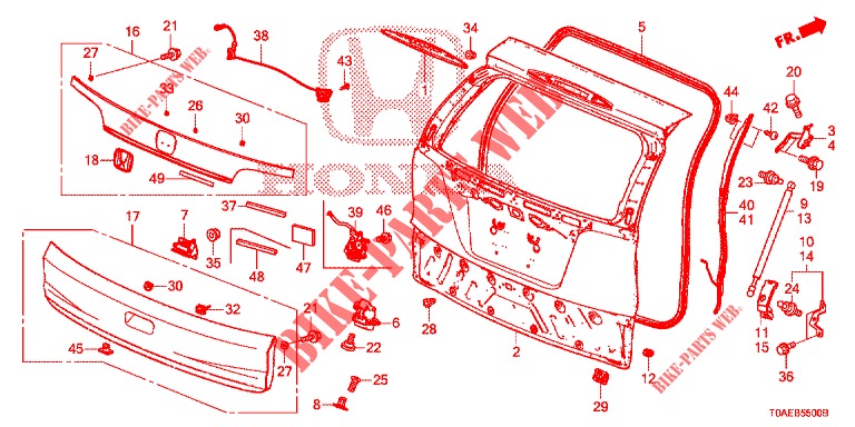PAINEL PORTA TRASEIRA(2 PORTAS)  para Honda CR-V 2.0 EXCLUSIVE NAVI 5 portas automática de 5 velocidades 2015
