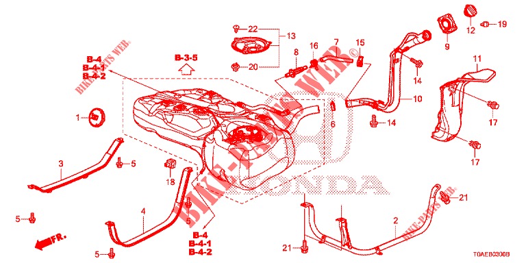 TUBO DO ENCHEDOR DE COMBUSTIVEL  para Honda CR-V 2.0 EXCLUSIVE NAVI 5 portas automática de 5 velocidades 2015