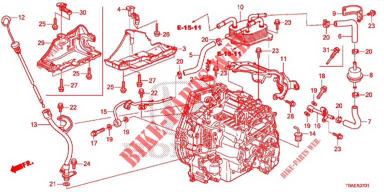 TUBO METALICO ATF/ESQUENTADOR ATF (2.0L) para Honda CR-V 2.0 EXCLUSIVE NAVI 5 portas automática de 5 velocidades 2015