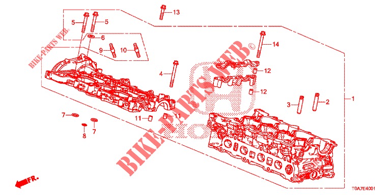 CABECA MOTOR (DIESEL) (1.6L) para Honda CR-V DIESEL 1.6 COMFORT 5 portas 6 velocidades manuais 2014