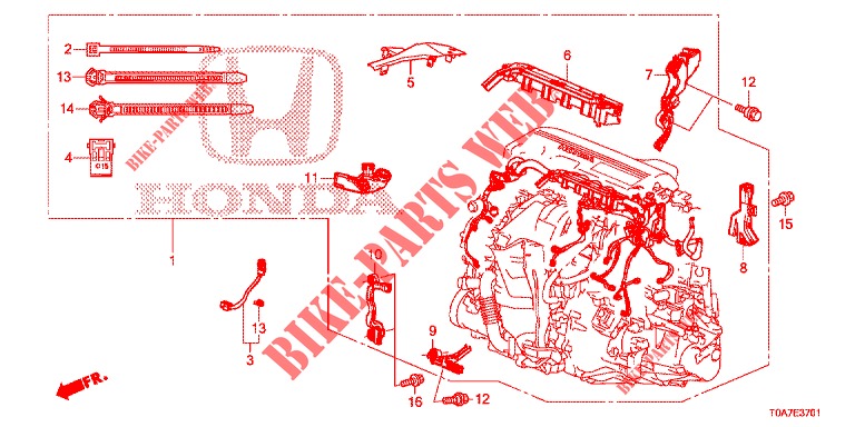 CABLAGEM (DIESEL) (1.6L) para Honda CR-V DIESEL 1.6 COMFORT 5 portas 6 velocidades manuais 2014