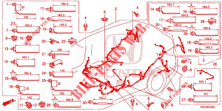 CABLAGEM (LH) (3) para Honda CR-V DIESEL 1.6 COMFORT 5 portas 6 velocidades manuais 2014