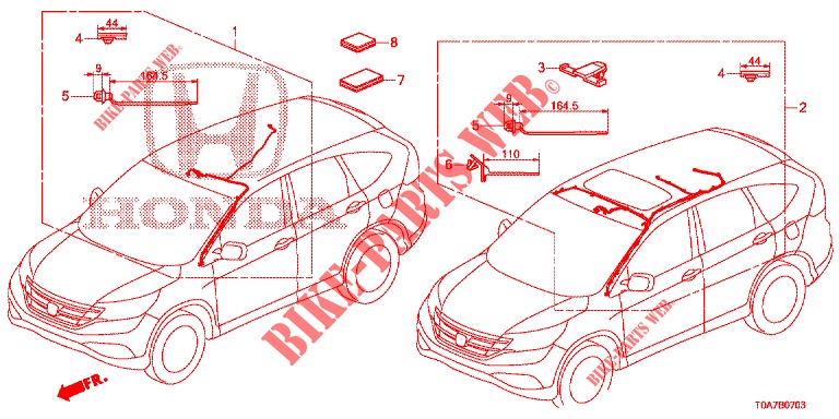 CABLAGEM (LH) (4) para Honda CR-V DIESEL 1.6 COMFORT 5 portas 6 velocidades manuais 2014