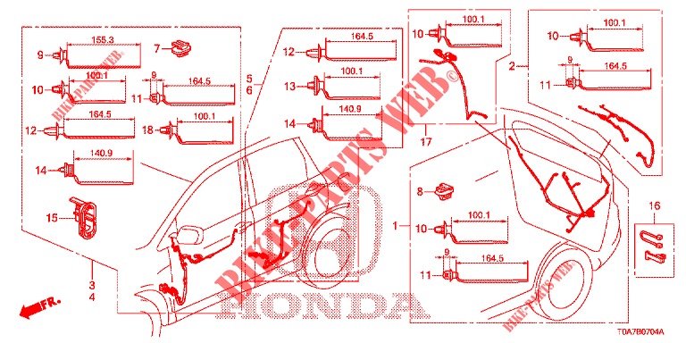 CABLAGEM (LH) (5) para Honda CR-V DIESEL 1.6 COMFORT 5 portas 6 velocidades manuais 2014