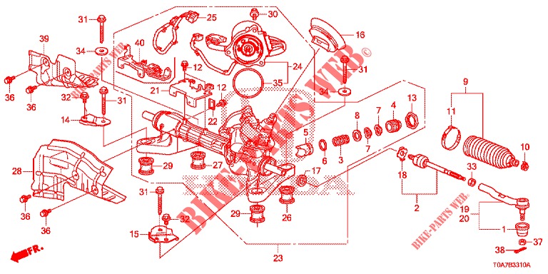 CAIXA DIRECCAO ASSISTIDA (LH) para Honda CR-V DIESEL 1.6 COMFORT 5 portas 6 velocidades manuais 2014