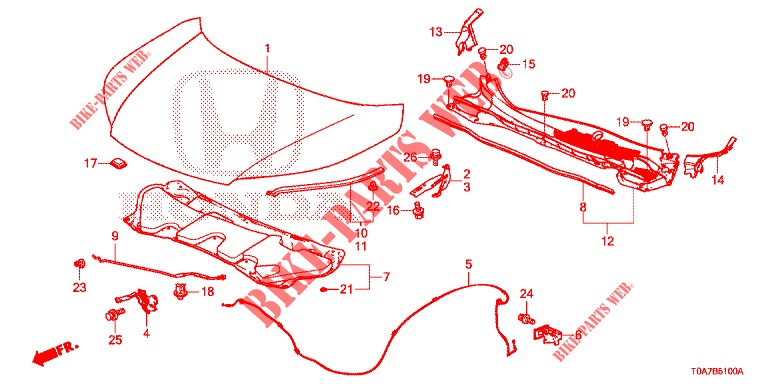 CAPOT (LH) para Honda CR-V DIESEL 1.6 COMFORT 5 portas 6 velocidades manuais 2014