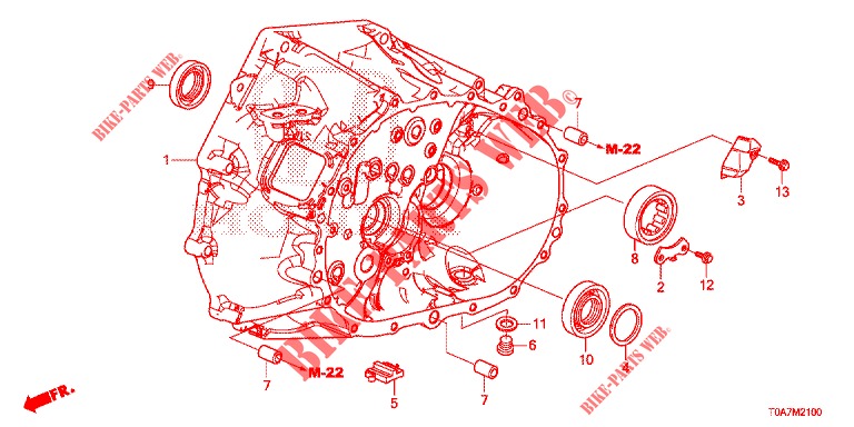 CORPO EMBRAIAGEM (DIESEL) (1.6L) para Honda CR-V DIESEL 1.6 COMFORT 5 portas 6 velocidades manuais 2014
