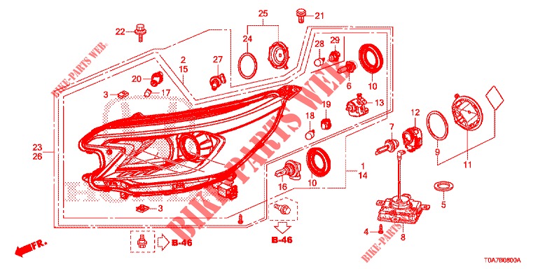 FAROL  para Honda CR-V DIESEL 1.6 COMFORT 5 portas 6 velocidades manuais 2014