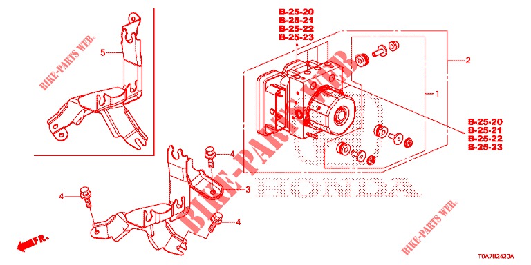 MODULADOR VSA(D.)('00 )  para Honda CR-V DIESEL 1.6 COMFORT 5 portas 6 velocidades manuais 2014