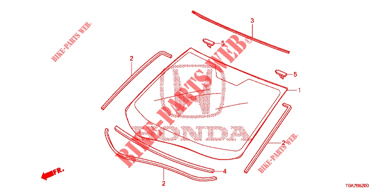 PARA BRISAS/ VIDRO TRASEIRO  para Honda CR-V DIESEL 1.6 COMFORT 5 portas 6 velocidades manuais 2014