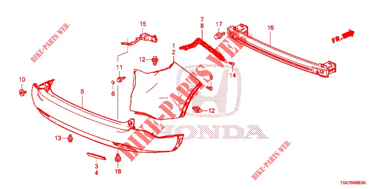 PARA CHOQUES TRASEIRO  para Honda CR-V DIESEL 1.6 COMFORT 5 portas 6 velocidades manuais 2014