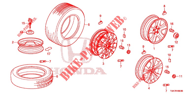 PNEU/DISCOS RODAS  para Honda CR-V DIESEL 1.6 COMFORT 5 portas 6 velocidades manuais 2014