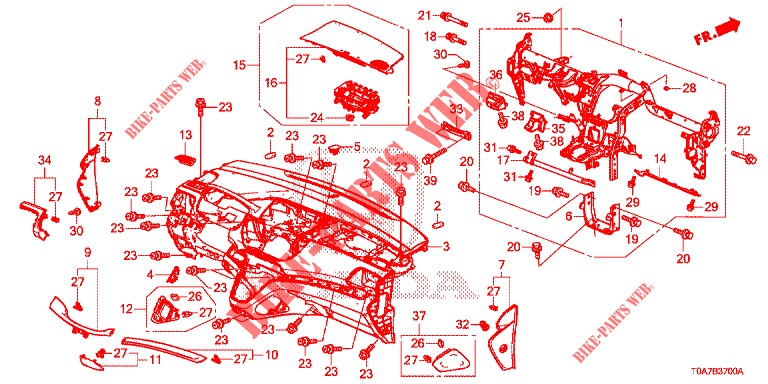 SUPERIOR PAINEL INSTR (LH) para Honda CR-V DIESEL 1.6 COMFORT 5 portas 6 velocidades manuais 2014