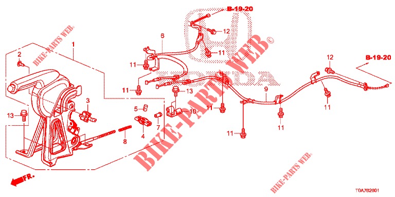 TRAVAO ESTACIONAMENTO (2.0L) (DIESEL) (LH) para Honda CR-V DIESEL 1.6 COMFORT 5 portas 6 velocidades manuais 2014