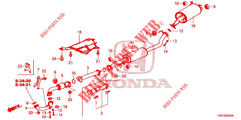 TUBO ESCAPE/SILENCIADOR (DIESEL) para Honda CR-V DIESEL 1.6 COMFORT 5 portas 6 velocidades manuais 2014