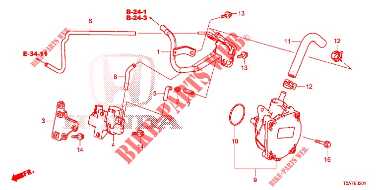 TUBO METALICO INSTALACAO/BOMBA DE VACUO (DIESEL) (1.6L) para Honda CR-V DIESEL 1.6 COMFORT 5 portas 6 velocidades manuais 2014