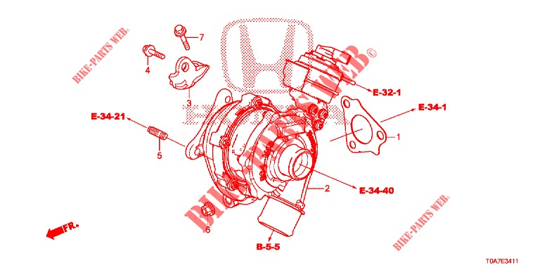 TURBO COMPRESSOR (DIESEL) (1.6L) para Honda CR-V DIESEL 1.6 COMFORT 5 portas 6 velocidades manuais 2014
