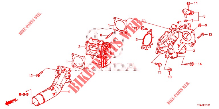 VÁLVULA DE ALETA DE ADMISSÃO (DIESEL) (1.6L) para Honda CR-V DIESEL 1.6 COMFORT 5 portas 6 velocidades manuais 2014