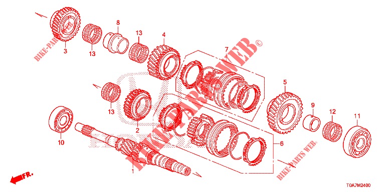 VEIO PRIMARIO (DIESEL) (1.6L) para Honda CR-V DIESEL 1.6 COMFORT 5 portas 6 velocidades manuais 2014