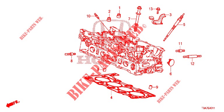 VEDACAO DA HASTE DE VALVULA/VELA INCANDESCENTE (DIESEL) (1.6L) para Honda CR-V DIESEL 1.6 ELEGANCE 5 portas 6 velocidades manuais 2014