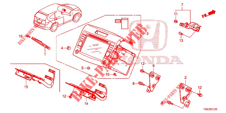 CABO LIGACAO SIST. NAVEGACAO (KIT)  para Honda CR-V DIESEL 2.2 COMFORT 5 portas automática de 5 velocidades 2014
