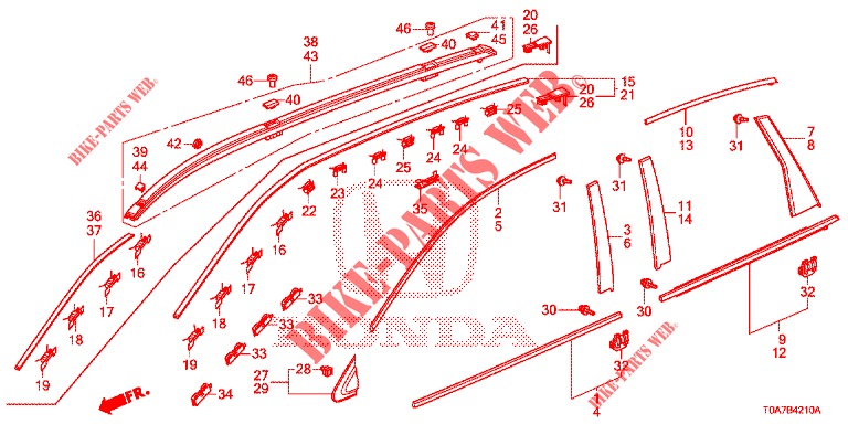 GRELHA FRENTE/MOLDURA  para Honda CR-V DIESEL 2.2 ELEGANCE 5 portas automática de 5 velocidades 2014