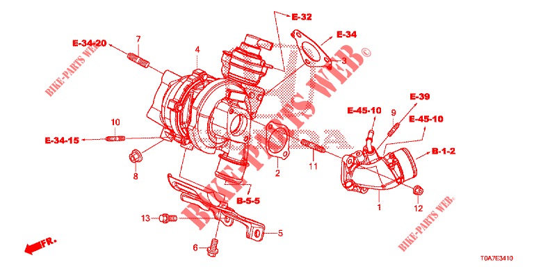 TURBO COMPRESSOR (DIESEL) (2.2L) para Honda CR-V DIESEL 2.2 ELEGANCE L 5 portas 6 velocidades manuais 2014