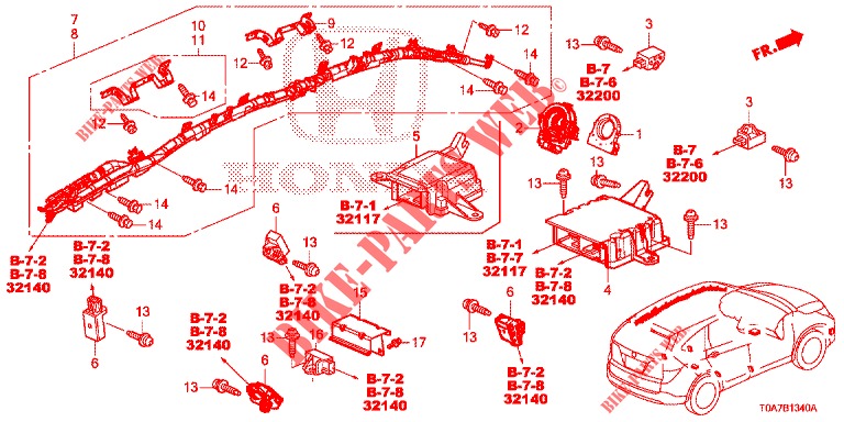 UNIDADE SRS(D.)  para Honda CR-V DIESEL 2.2 ELEGANCE L 5 portas 6 velocidades manuais 2014