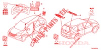 EMBLEMAS/ETIQUETAS CUIDADO  para Honda CR-V DIESEL 2.2 EXCLUSIVE NAVI 5 portas automática de 5 velocidades 2014